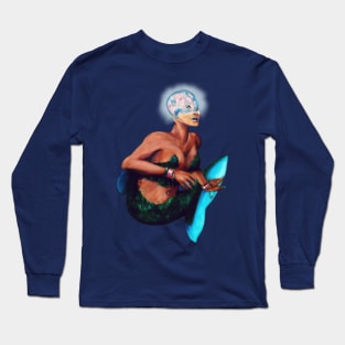 Barreleye Mermaid - Creepy Mermaid Fantasy Art Long Sleeve T-Shirt